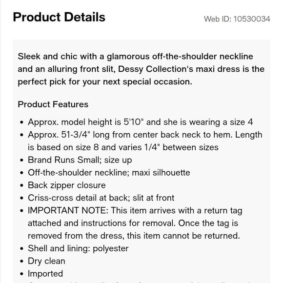 NWT Dessy Collection Off-Shoulder Light Pink Maxi Dress 3012 Cross Back Size 10 - Picture 14 of 15